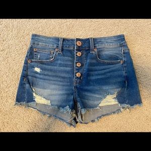 AE Button Fly High Rise Denim Shorts